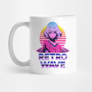 Retro Wave 80s Anime Girl – Anime Sticker Mug